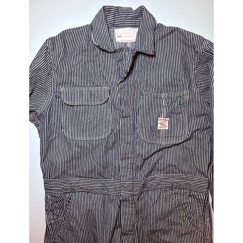 Vintage Pointer Brand Hickory Striped Denim Coveralls Rare | XL